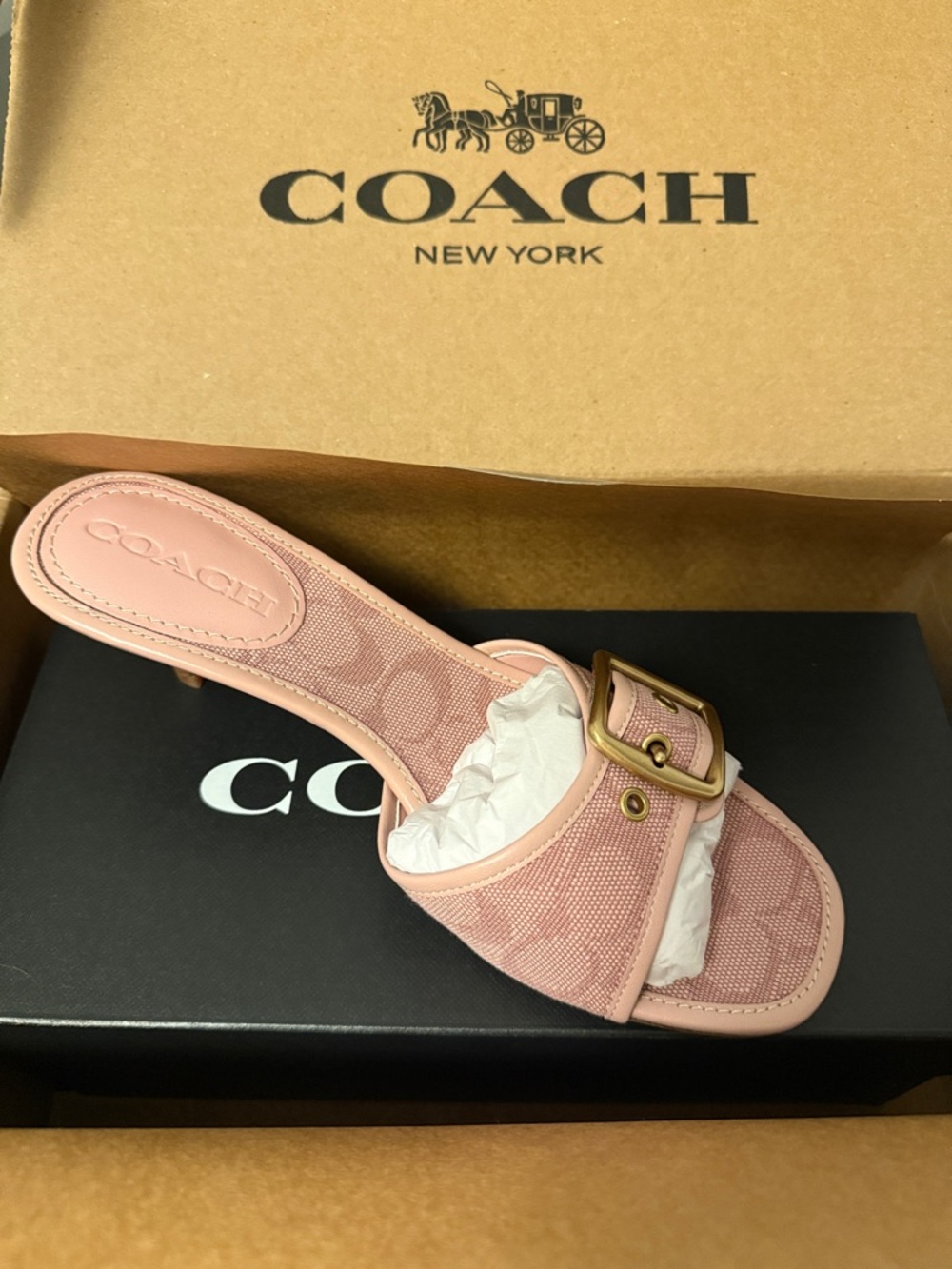 COACH Pink Margot Heels Sandals